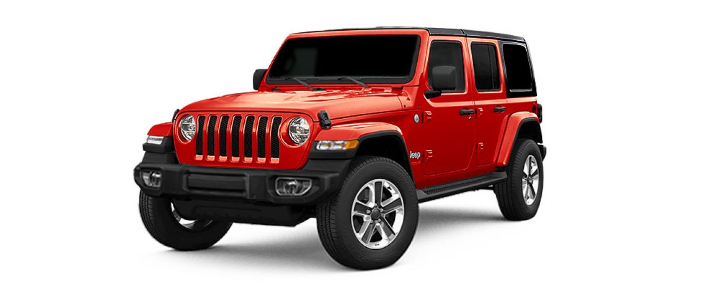 Model of SGA Jeep Wrangler Unlimited in Firecracker Red Color