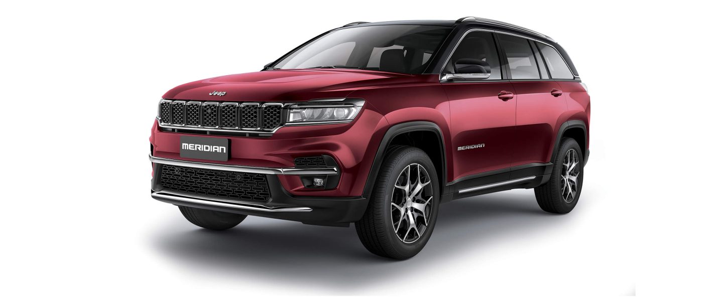 Model of SGA Jeep Meridian Limited (O) in Velvet Red Color