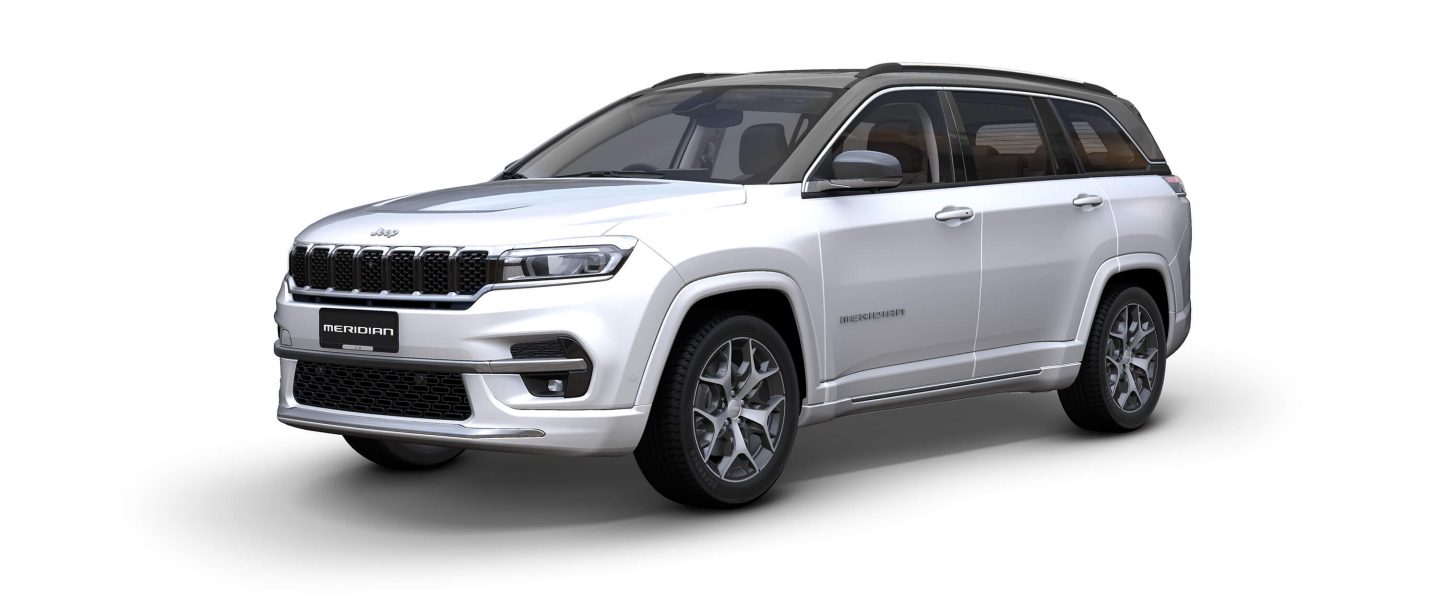 Model of SGA Jeep Meridian Limited Plus in Pearl White Color