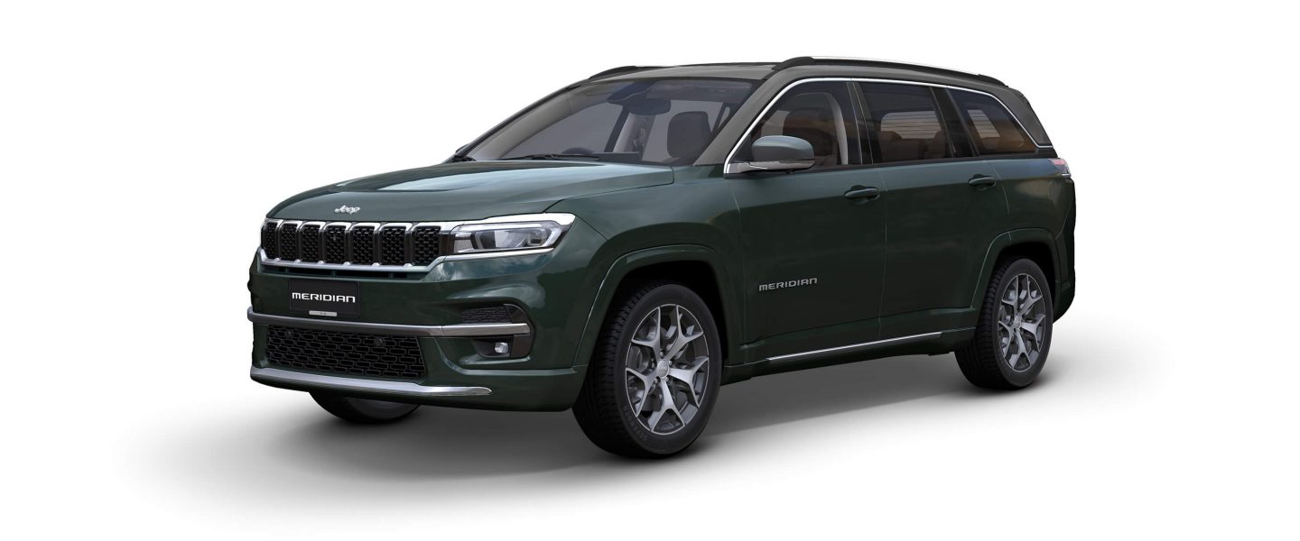 Model of SGA Jeep Meridian Limited Plus in Techno Metallic Green Color